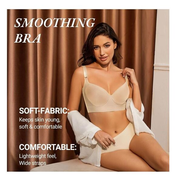NEW Nude Push Up Daisy Comfortable Back Smoothing Bra 38F - Picture 6 of 7